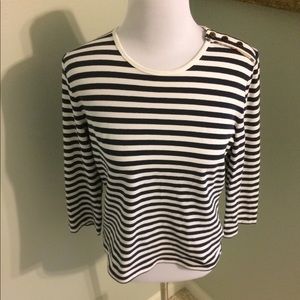 Navy and white striped Burberry tee